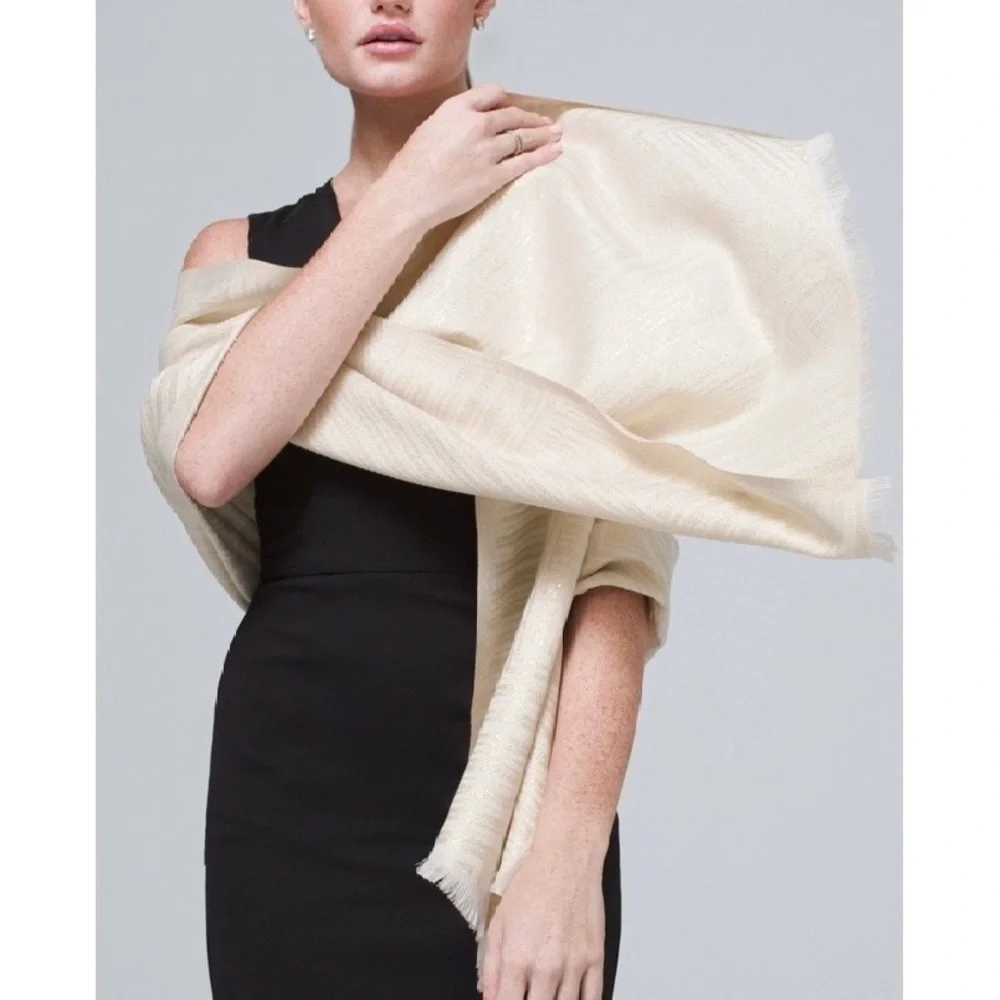 WHBM METALLIC STRIPE SCARF